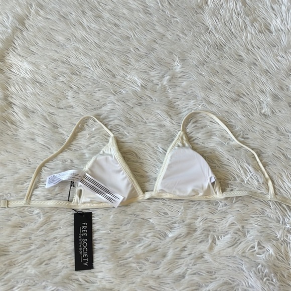 Free Society mix and match scrunch triangle bikini top in ivory size XS - Picture 14 of 15